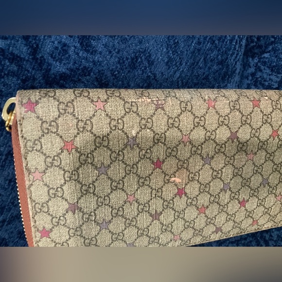 Micro GG Supreme Stars round zip wallet. - Picture 8 of 14